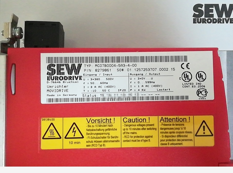 Sew Eurodrive 14kw Movidrive Converter Mdx61b0014-5A3-4-00 for Sale