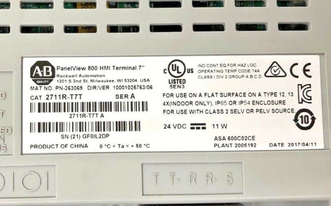 Allen-Bradley Touch Screen HMI 2711r-T7t