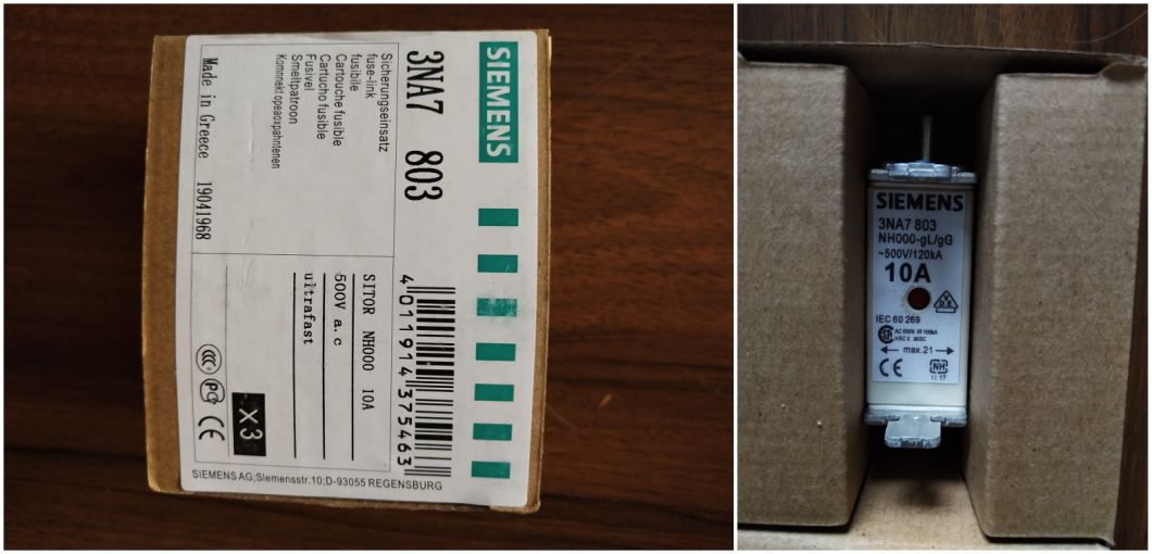 LV HRC Fuse Element, Nh000, in: 10 a, Gg, Un AC: 500 V, Un DC: 250 V, Combined Indicator, Live Grip Lugs