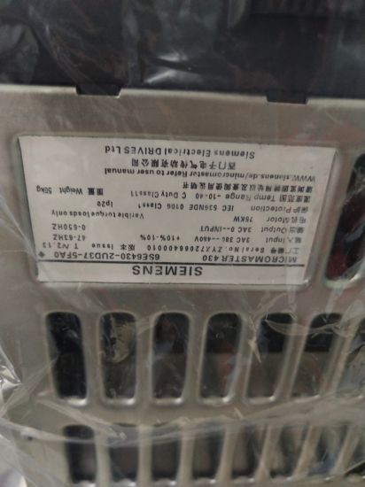 Siemens Frequency Converter Micromaster 430 Without Filter Squared Torque Power 75 Kw
