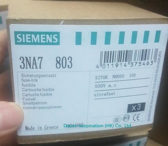 Siemens 100A 000 Nh Centred Tag 3na7 803 Fuse