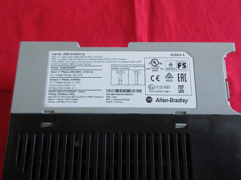 Powerflex 525 AC Drive, 25b-D1p4n114 with Embedded Ethernet/IP and Safety Ab